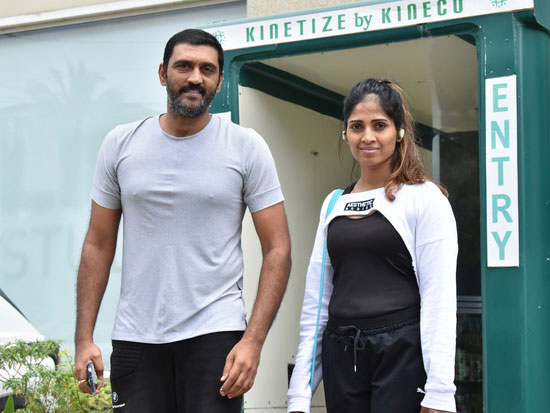 Actor Ajay spotted with wife at gym in hyderabad